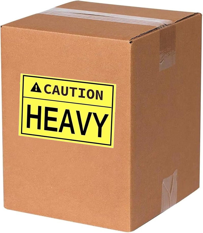 Remarkable 300 Pcs Caution Heavy Sticker, 2 x 3 inch Fluorescent Yellow Heavy Special Handling Shipping Pallet Label Stickers for Shipping and Packing - Image 3
